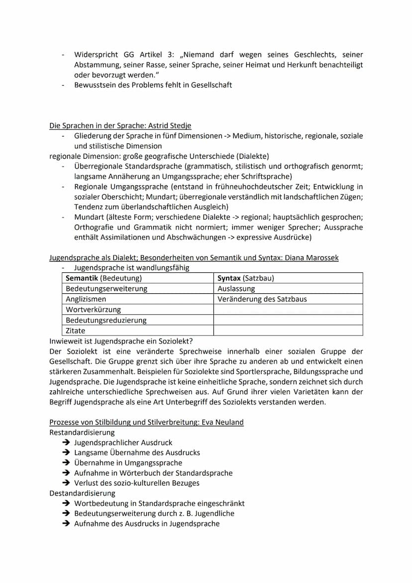 Deutschklausur
Sprachliche Varietäten
Aufbau einer Analyse:
1. Einleitungssatz (Titel, Autor, Textsorte, Entstehungsjahr, Medium)
2. Thema b