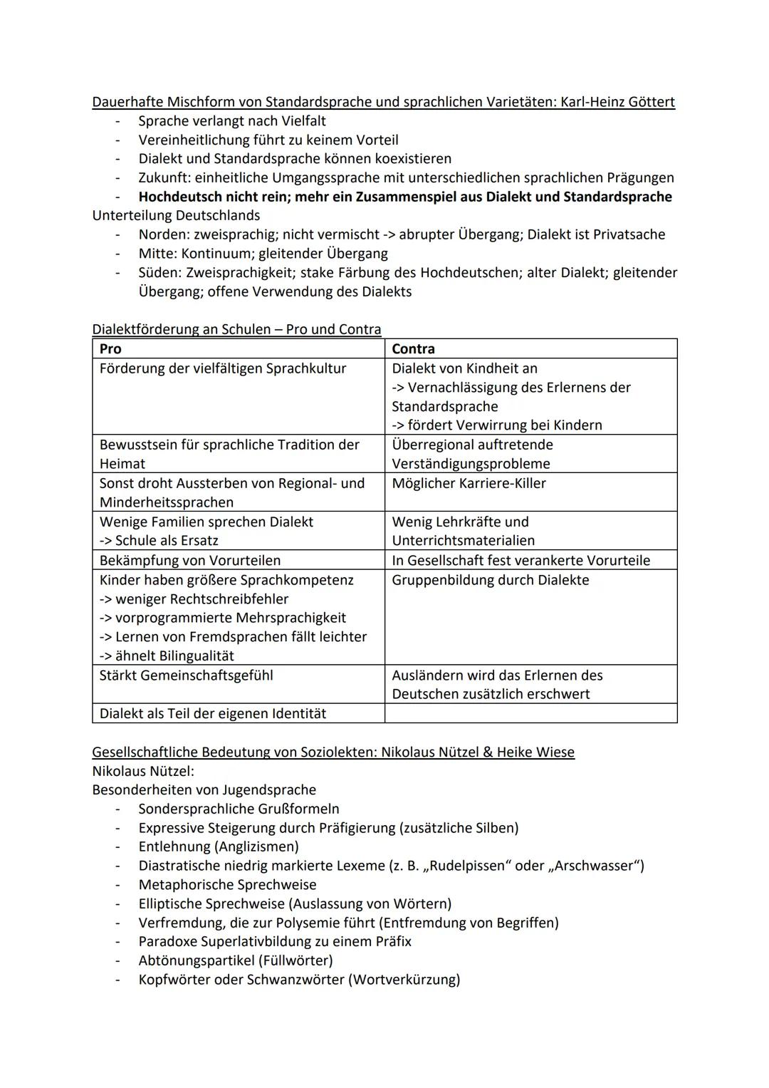 Deutschklausur
Sprachliche Varietäten
Aufbau einer Analyse:
1. Einleitungssatz (Titel, Autor, Textsorte, Entstehungsjahr, Medium)
2. Thema b
