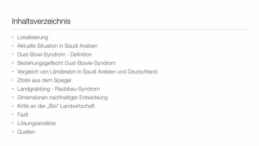 Saudi-Arabien
Wie nachhaltig ist die Landwirtschaft in Saudi-Arabien? Inhaltsverzeichnis
●
●
●
●
●
●
●
●
●
●
●
●
Lokalisierung
Aktuelle Situ