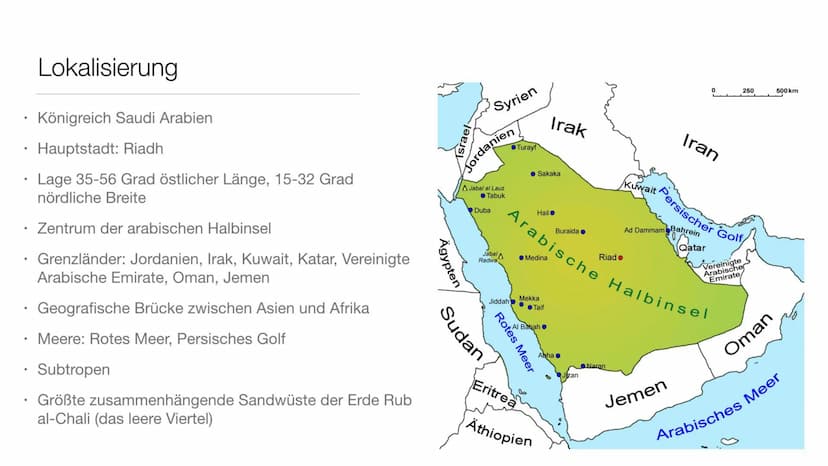 Saudi-Arabien
Wie nachhaltig ist die Landwirtschaft in Saudi-Arabien? Inhaltsverzeichnis
●
●
●
●
●
●
●
●
●
●
●
●
Lokalisierung
Aktuelle Situ