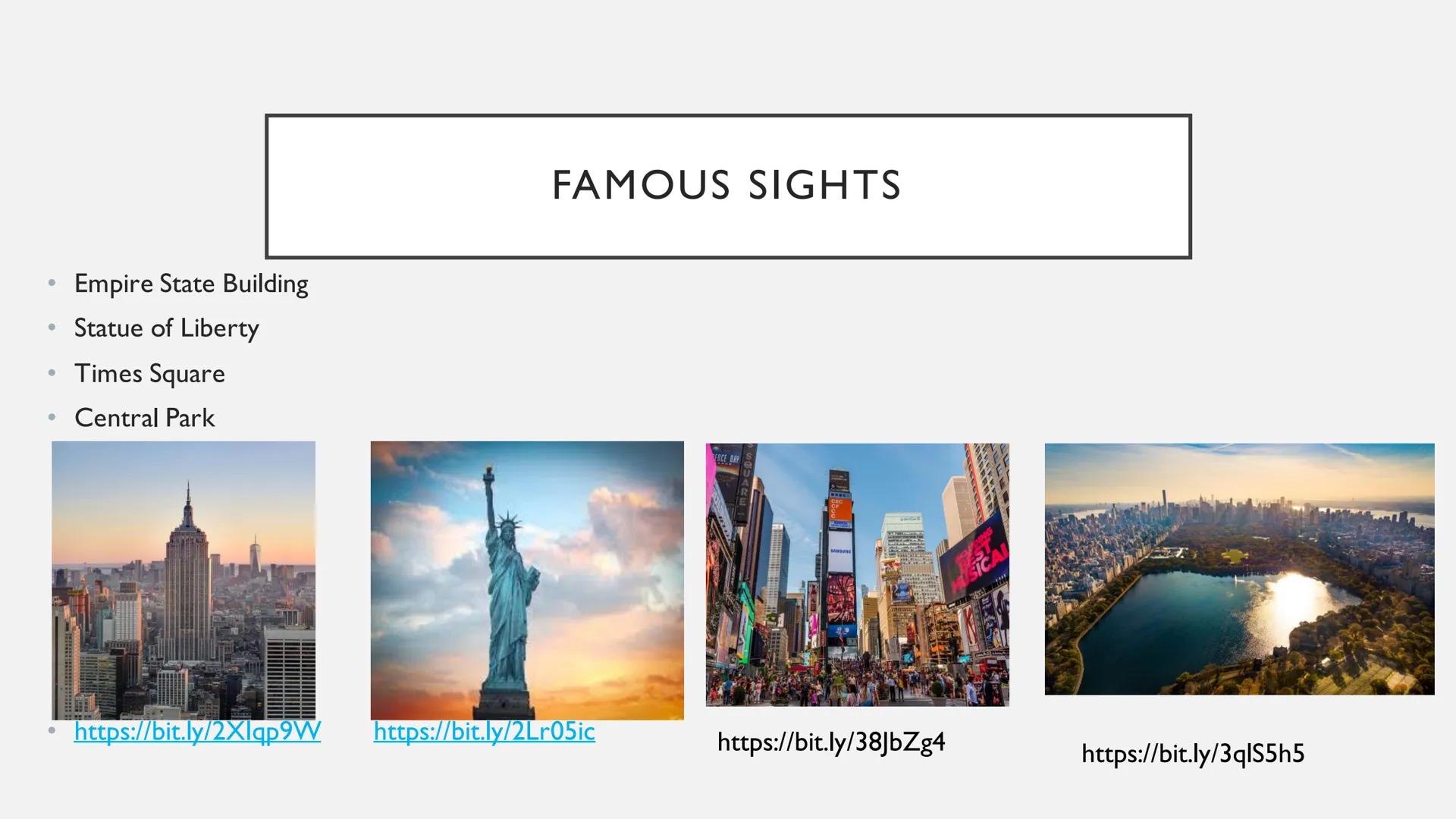 bainod M
mnm
EXYFLE
anumi
NEW YORK
THE
Geine
https://lmy.de/gFmmM TABLE OF CONTENTS
1. City Map
2. Boroughs
3. Sights
4. Art and Culture
5. 