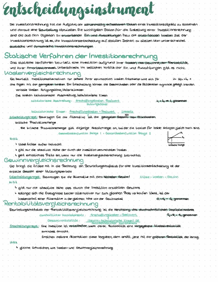 Know Investitionsrechnung als Entscheidungsinstrument thumbnail