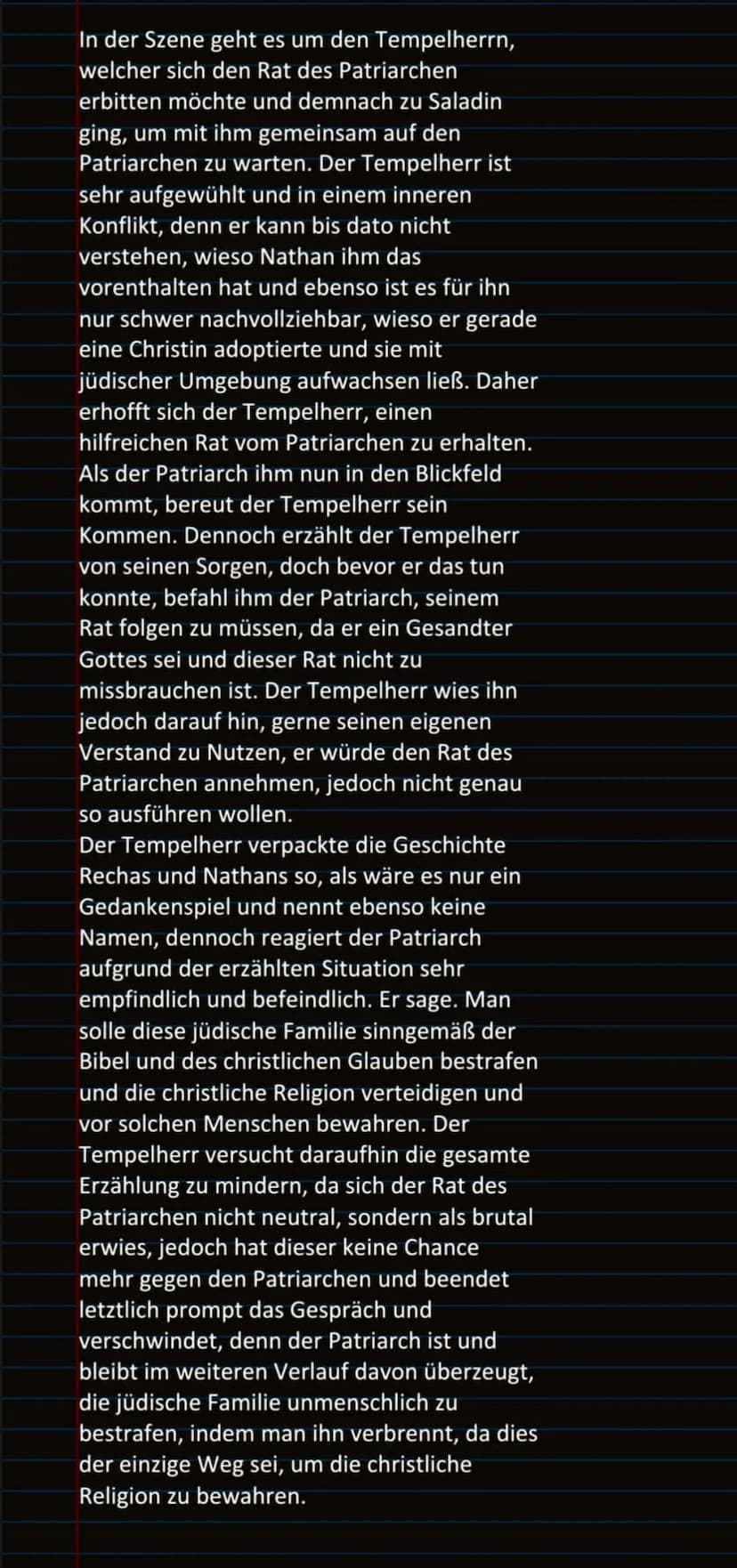 Nathan der Weise
Szenenanalyse 4.2
Samstag, 12. Dezember 2020 15:55
Das Drama "Nathan der Weise" wurde von
Gotthold Ephraim Lessinggeschrieb