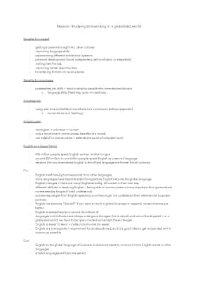 Know Abitur Lernzettel Englisch - Studying and working in a globalized world thumbnail