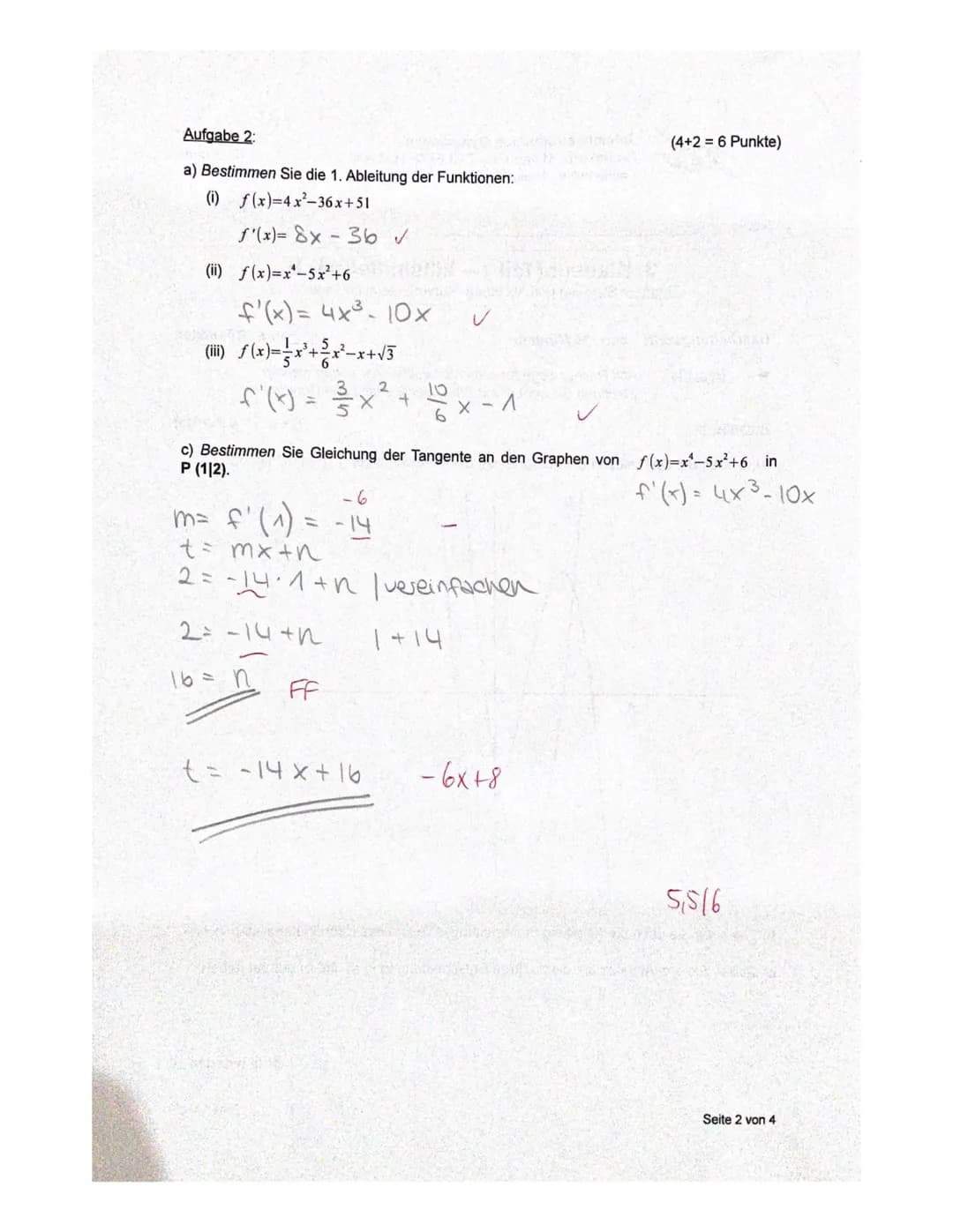 Grundkurse Mathematik 2+3 EF/2. Halbjahr
Fachlehrerin:
Name: Emily Rothemann
3. Klausur (Teil 1 - hilfsmittelfrei) B
Themen: Steigung und Ab