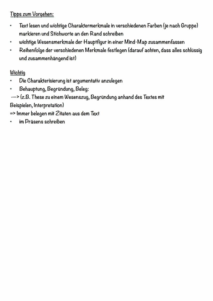 Aufbau-Charakterisierung
1. Einleitung mit Basissatz
2. Kurze Hinführung zum Thema
Inhalt (1-2 Sätzen)
Ort und Zeit des Geschehens
Kernaussa