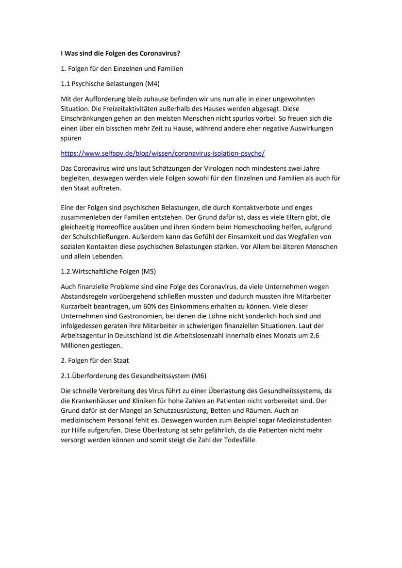Folgen des Covid-19
und die Maßnahmen
dagegen
Axw A. Es gab immer Seuchen (Historische Rückblick) (M1)
Das Coronavirus stellt uns vor einige
