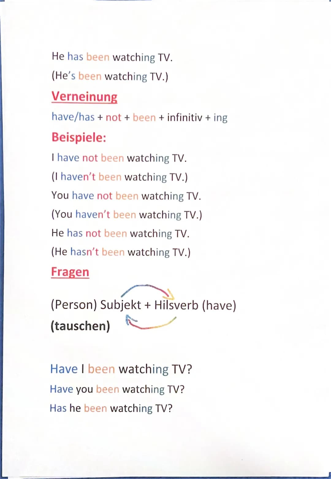 present perfect mit since und for
present perfect:
Bildung:
to have/has + Infinitive + -ed
(unregelmäßig: have/has +
Verwendung
Die in der V