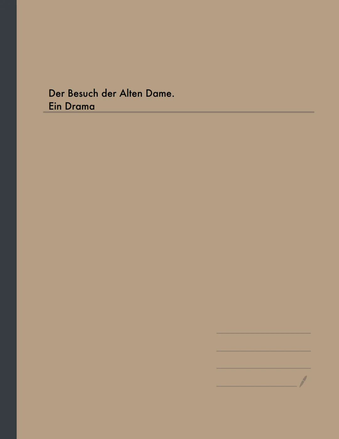 Der Besuch der Alten Dame.
Ein Drama Varinfos
Die Handlung spielt in einer fiktiven Kleinstadt namens Güllen, in der Nähe der
schweizerisch-