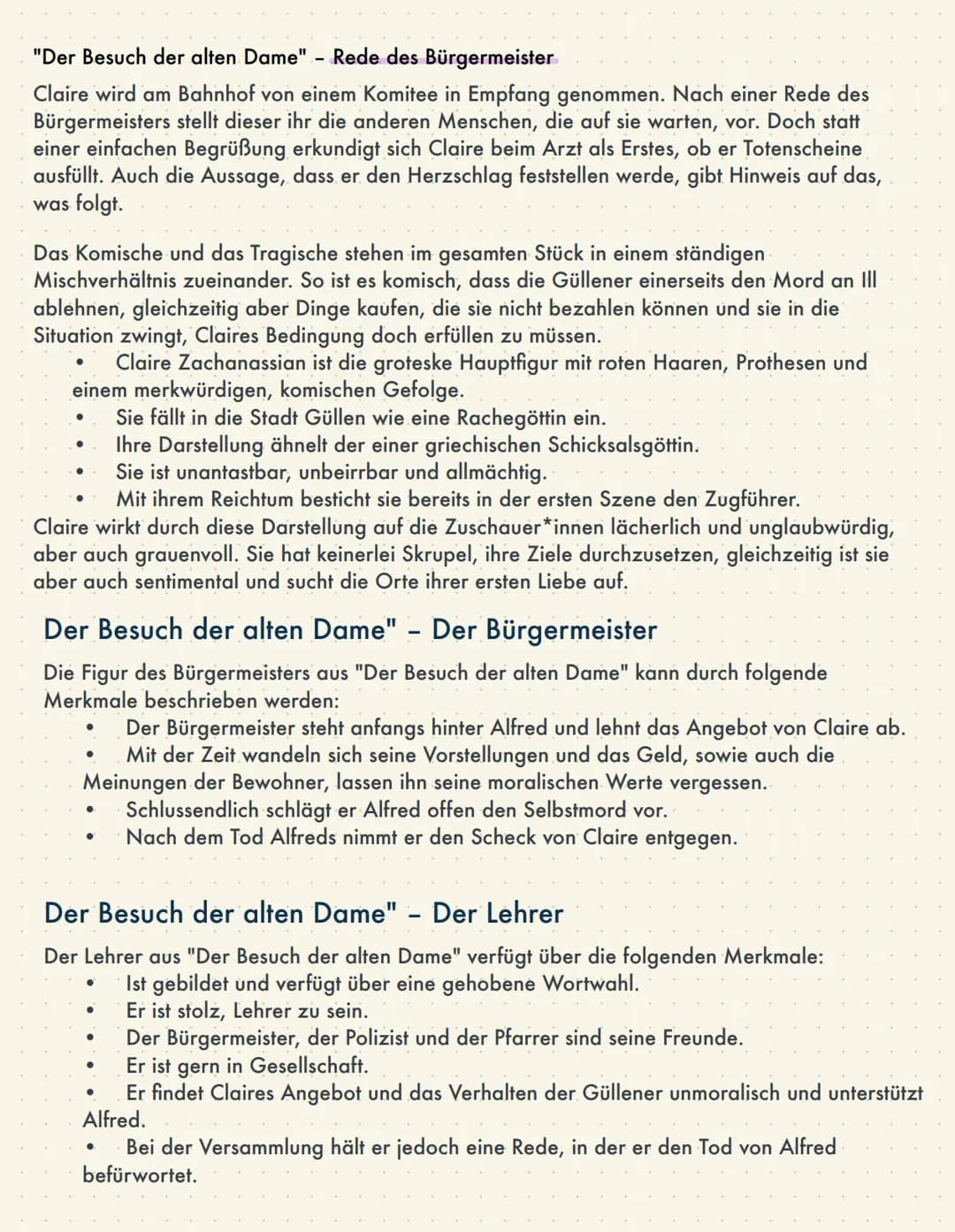 Der Besuch der Alten Dame.
Ein Drama Varinfos
Die Handlung spielt in einer fiktiven Kleinstadt namens Güllen, in der Nähe der
schweizerisch-