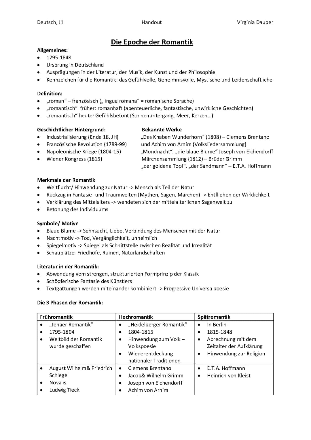 Handout Romantik 