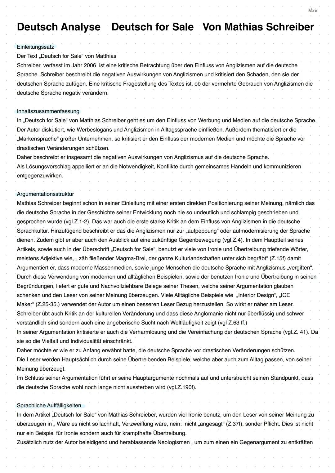 Sachtext Analyse De for sale mit Vorlage 