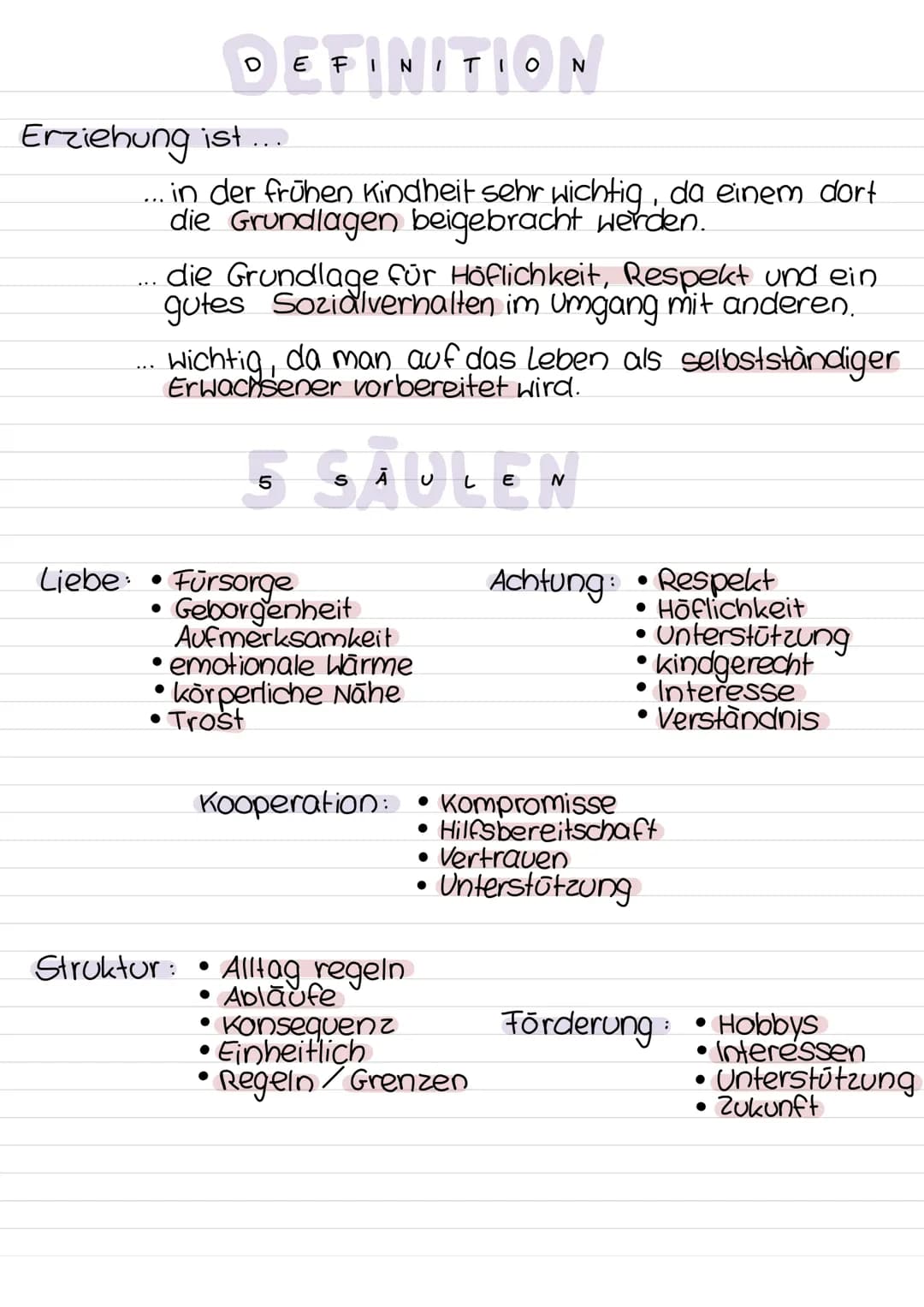 DEFINITION
.. in der frühen Kindheit sehr wichtig, da einem dort
die Grundlagen beigebracht werden.
Erziehung ist...
die Grundlage für Höfli