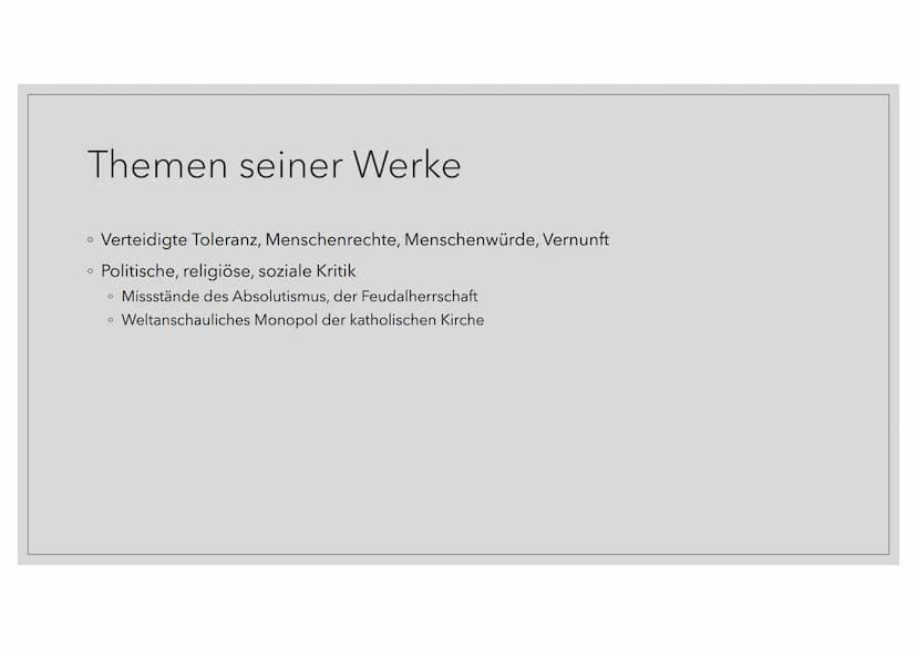 VOLTAIRE
- Vorkämpfer für die Vernunft
Eine Präsentation von Carole Delacroix und Luise Hamsch Gliederung
O
Allgemeine Informationen
• Zeits