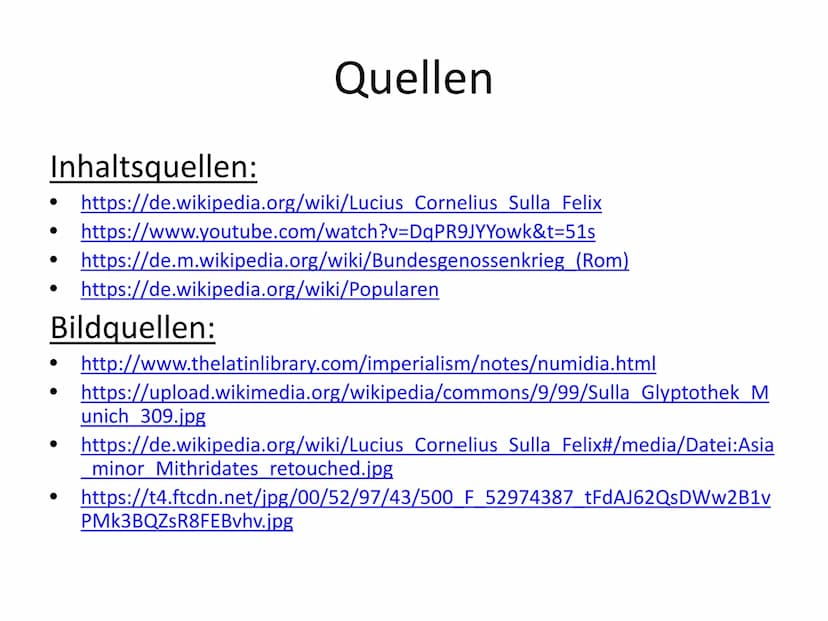 Lucius Cornelius Sulla (Felix)
Von Deniz Liam Sari Gliederung
1. Lebenslauf
2. Kriegsführung
3. Die Poskriptionen
4. Quellen 1. Lebenslauf
•