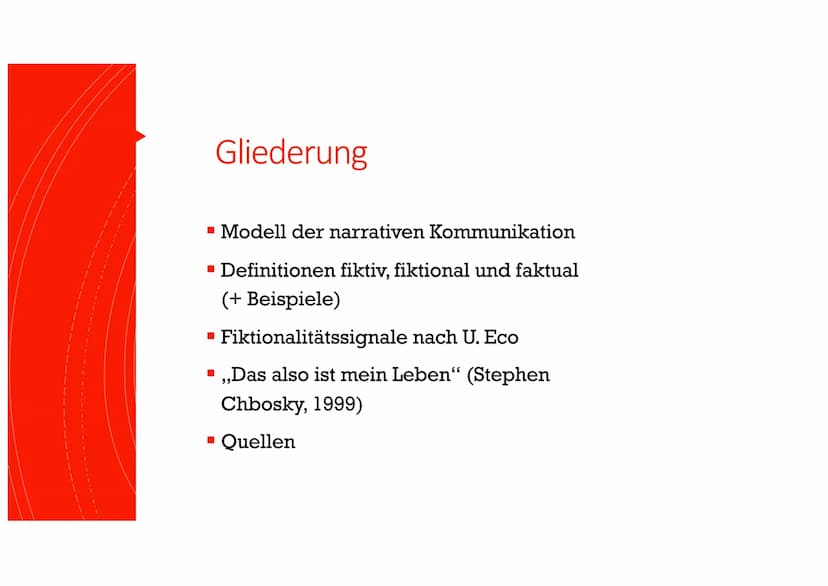 Kommunikation
Autor - Leser
GFS im Fach Deutsch
16.10.2020 Deutsch-GFS
Modell der narrativen Kommunikation
Erzähltext
realer
Autor
Kommunika