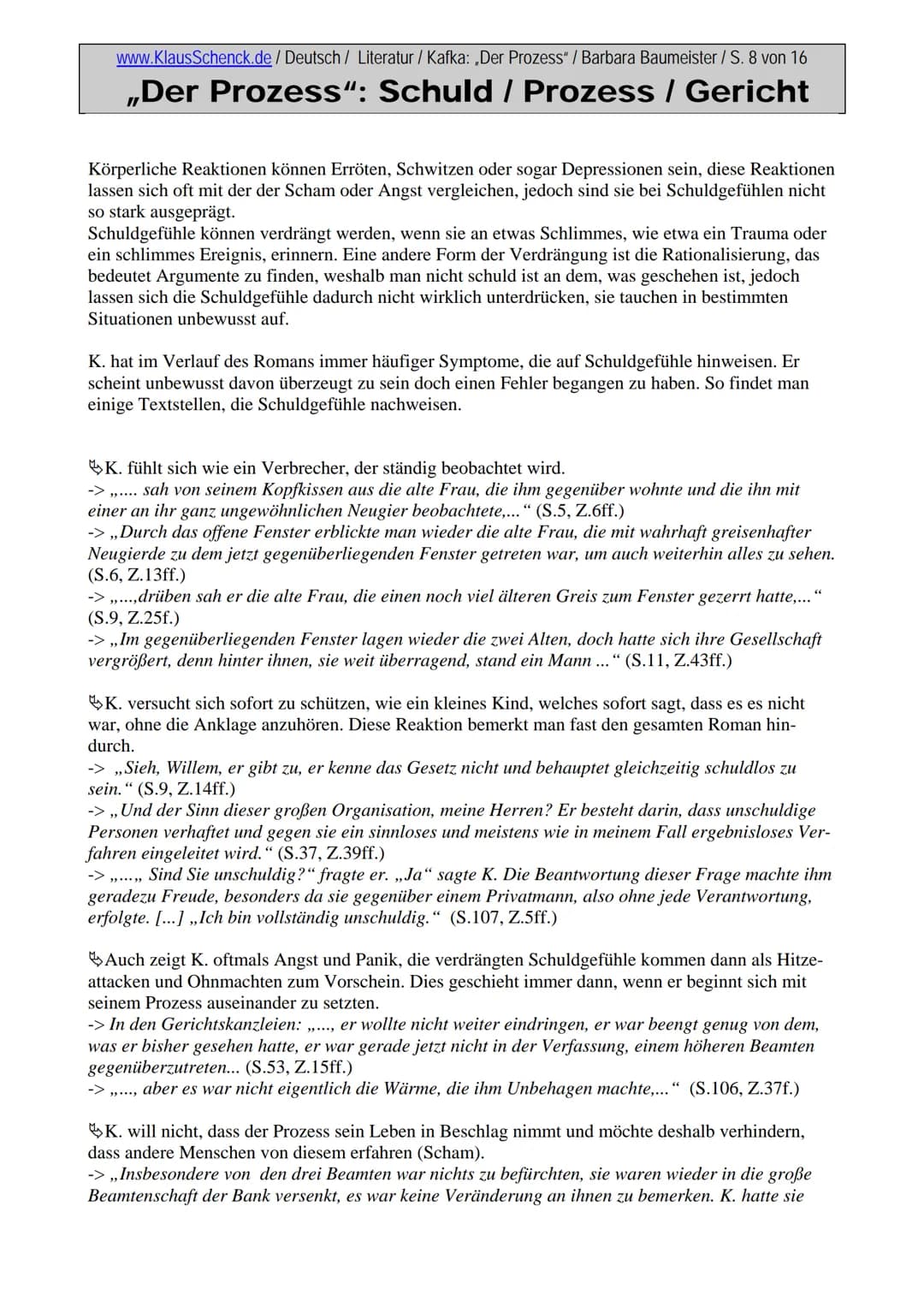 In einem der bekanntesten Werke Kafkas ,,der Prozeß" beschreibt er das Geschehen um den Proku-
risten Josef K., der eines Tages von einer se