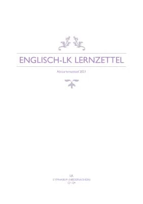 Know Englisch Abitur Lernzettel 1.-4. Semester thumbnail