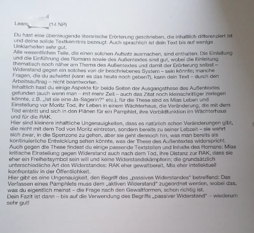 K1 BF D
2. Klausur
Hilfsmittel: Lektüre,,Corpus Delicti" von Juli Zeh, Duden,
Formulierungshilfen, Arbeitsblätter zum Aufbau eines
Erörterun