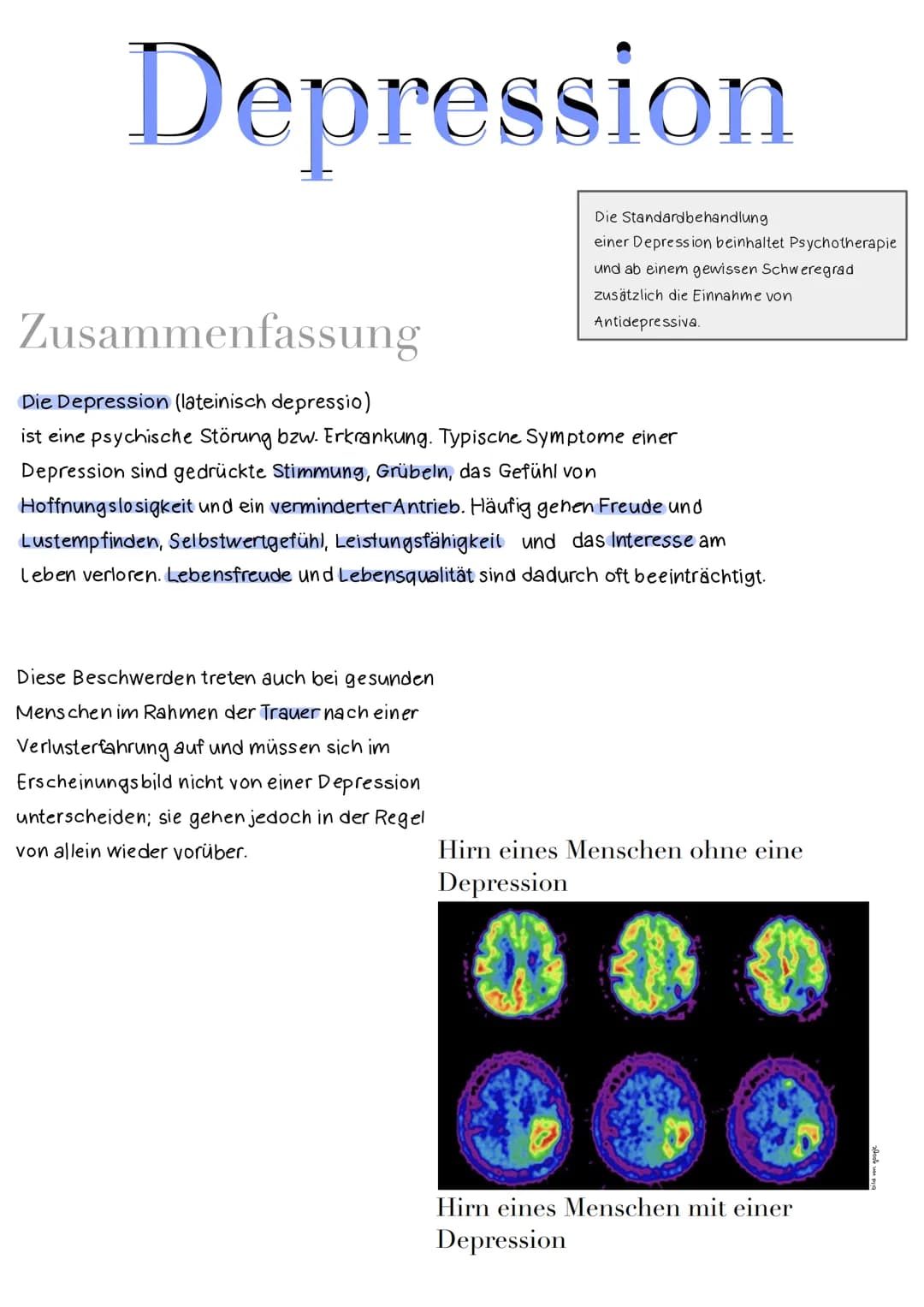 DIFFERENTAL -
DIAGNOSTIK
Oft werden ähnliche oder gleiche Symptome der Depression bei
den folgenden "Krankheiten" festgestellt.
Durch eine D