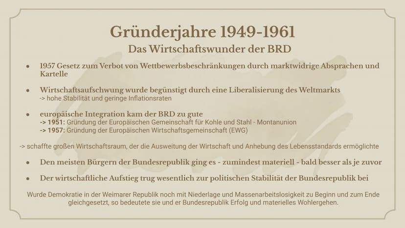 +
+
Bundesrepublik
Deutschland
ab 1949 ●
●
Themen
BRD und DDR im Vergleich
Gründerjahre 1949-1961
-> Westintegration in der Ära Adenauer
-> 