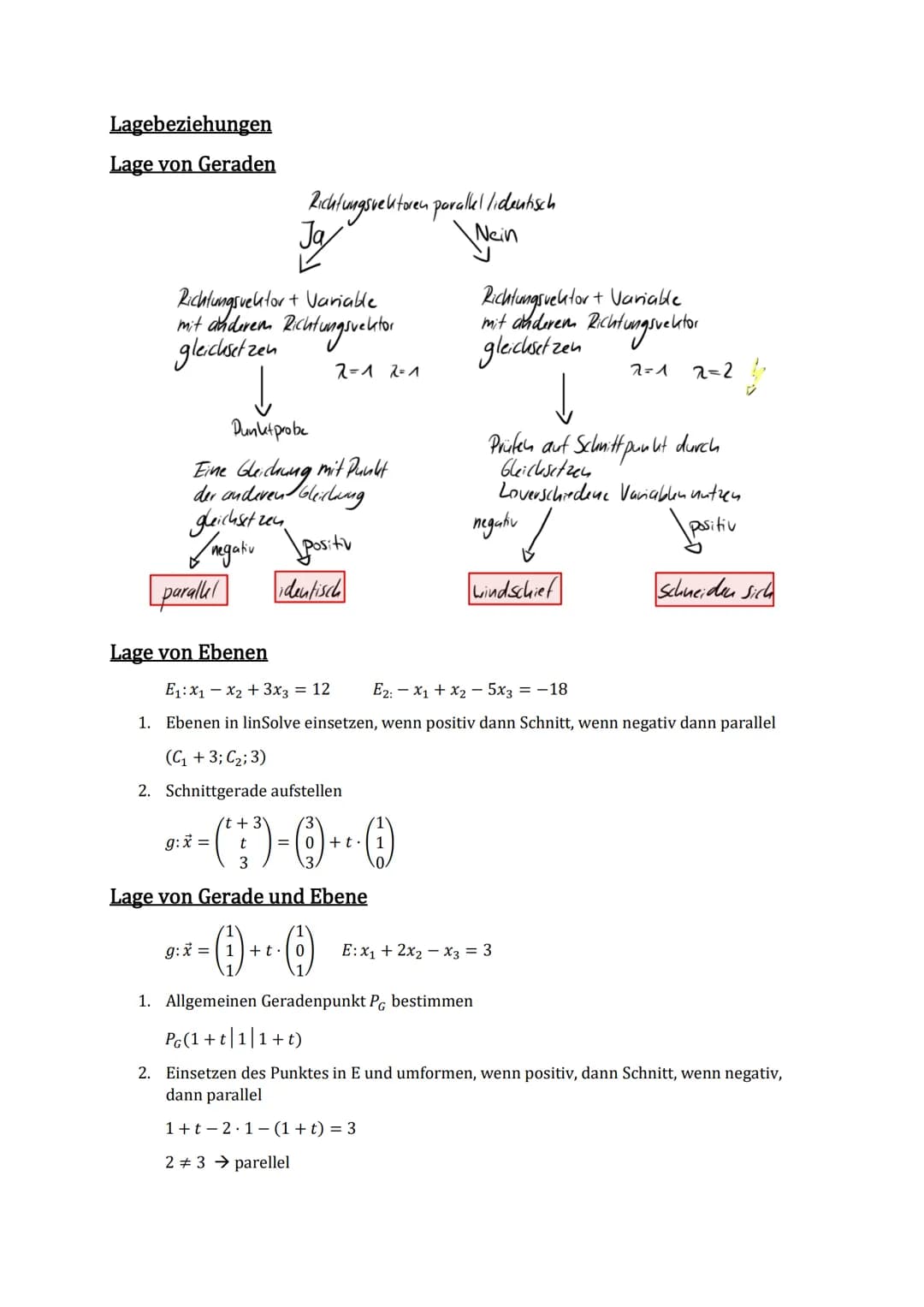 Übersicht
Grundlagen Vektoren
1. Punkte im Koordinatensystem angeben
2. Geraden (allgemein)
Umformungen von Ebenen
Abstände
3. Parameterform