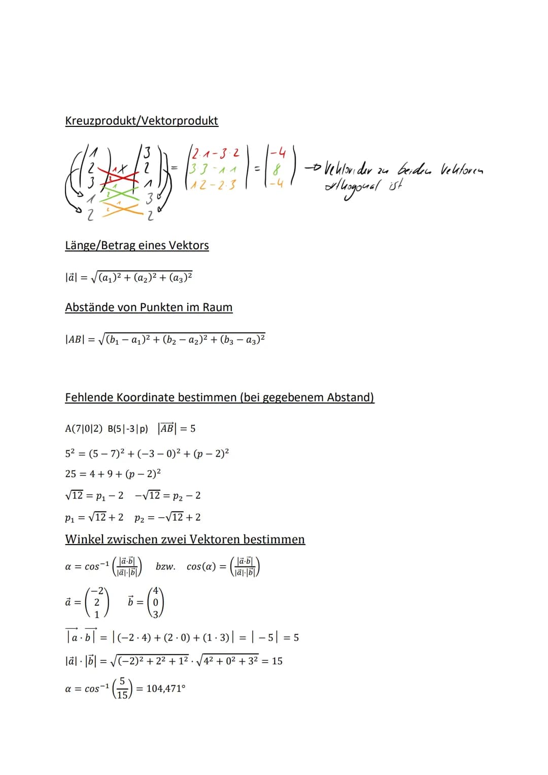 Übersicht
Grundlagen Vektoren
1. Punkte im Koordinatensystem angeben
2. Geraden (allgemein)
Umformungen von Ebenen
Abstände
3. Parameterform