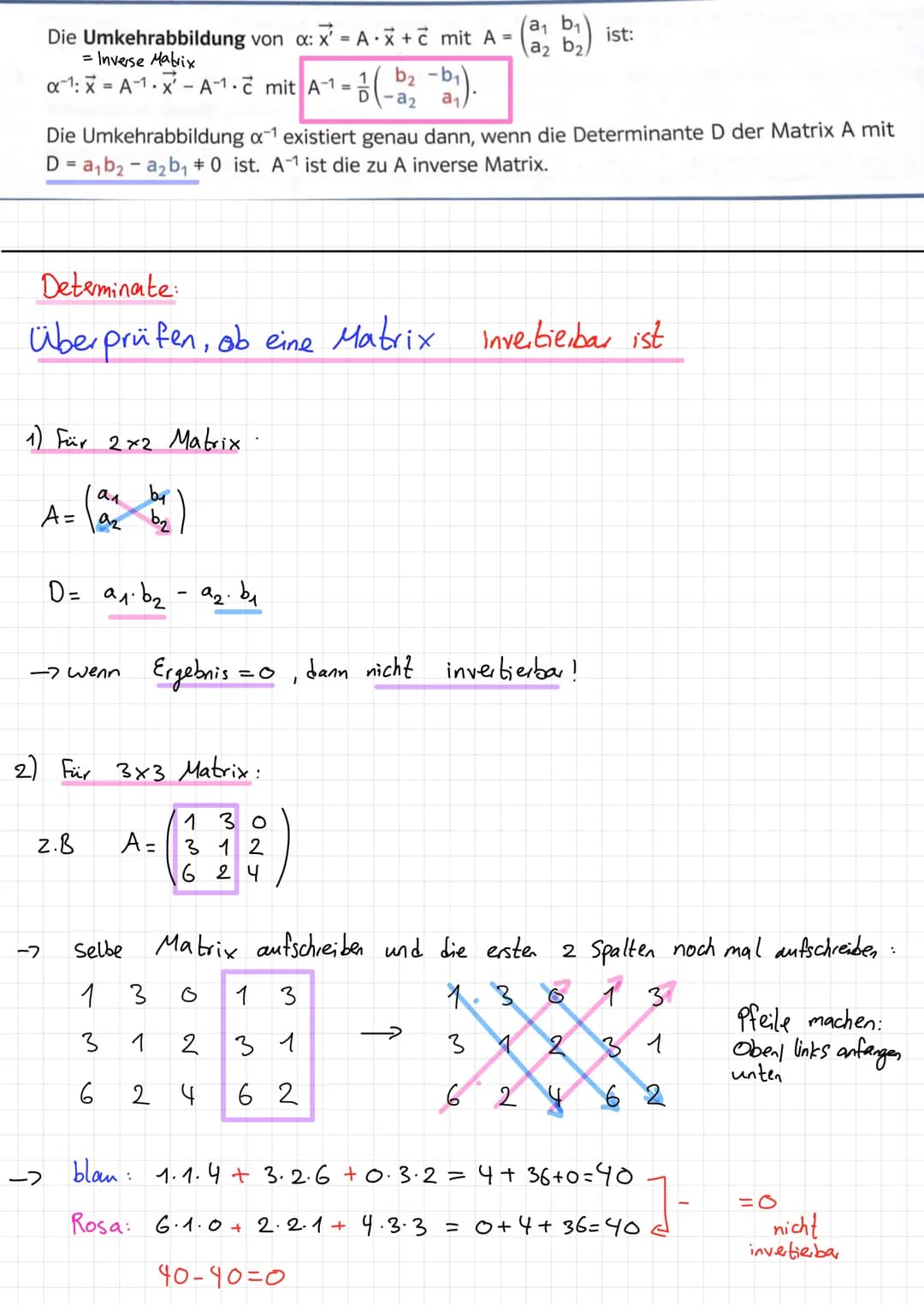 Matrixen
Matrixen Schreibweise:
2.B
1313
2032
0-222
Rechnen mit Matrixen:
2.B
A x² = 6²
addieren/Substrahieren.
1 2
03
2.B
12
+
4 1
30
4 1
3