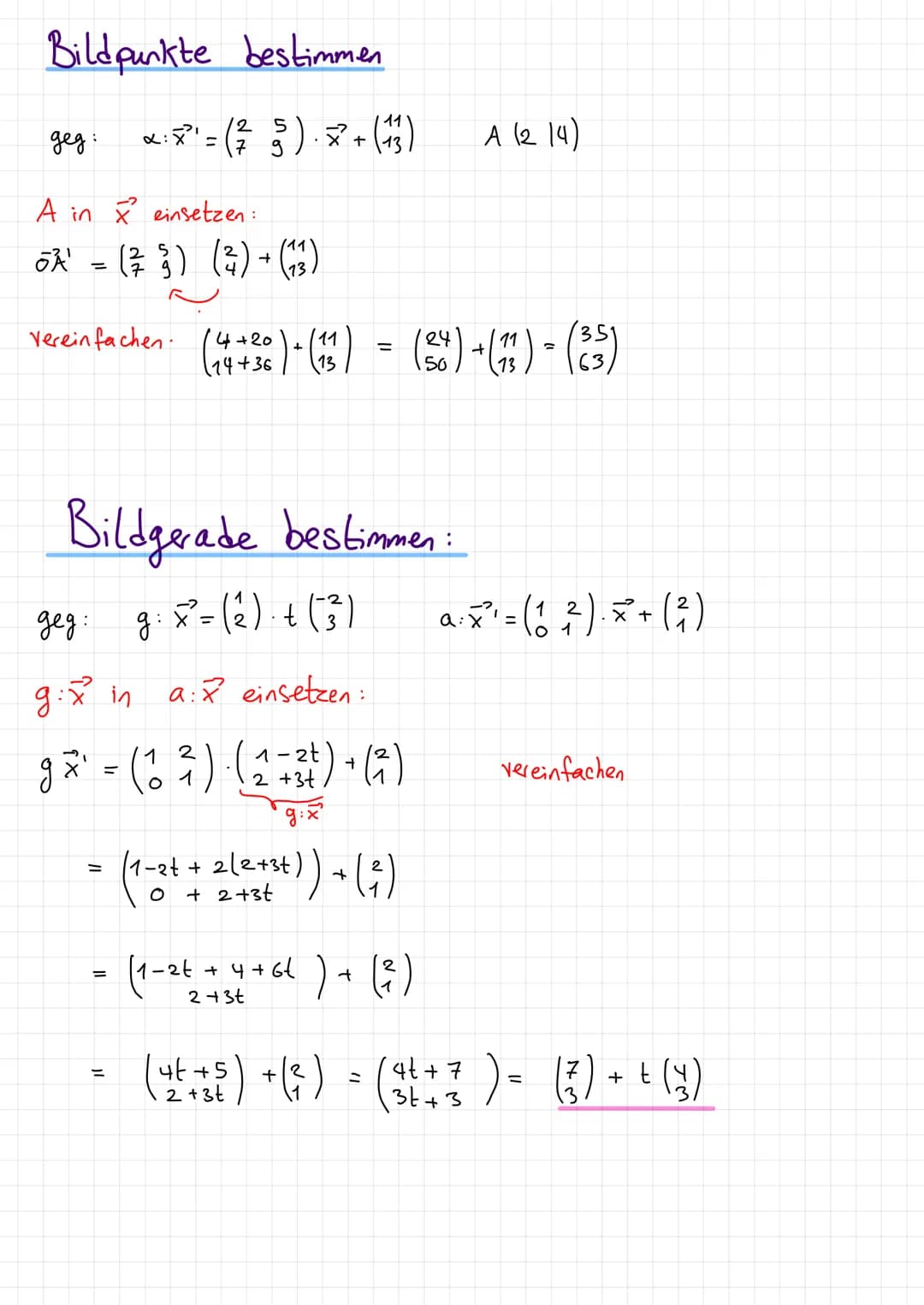 Matrixen
Matrixen Schreibweise:
2.B
1313
2032
0-222
Rechnen mit Matrixen:
2.B
A x² = 6²
addieren/Substrahieren.
1 2
03
2.B
12
+
4 1
30
4 1
3