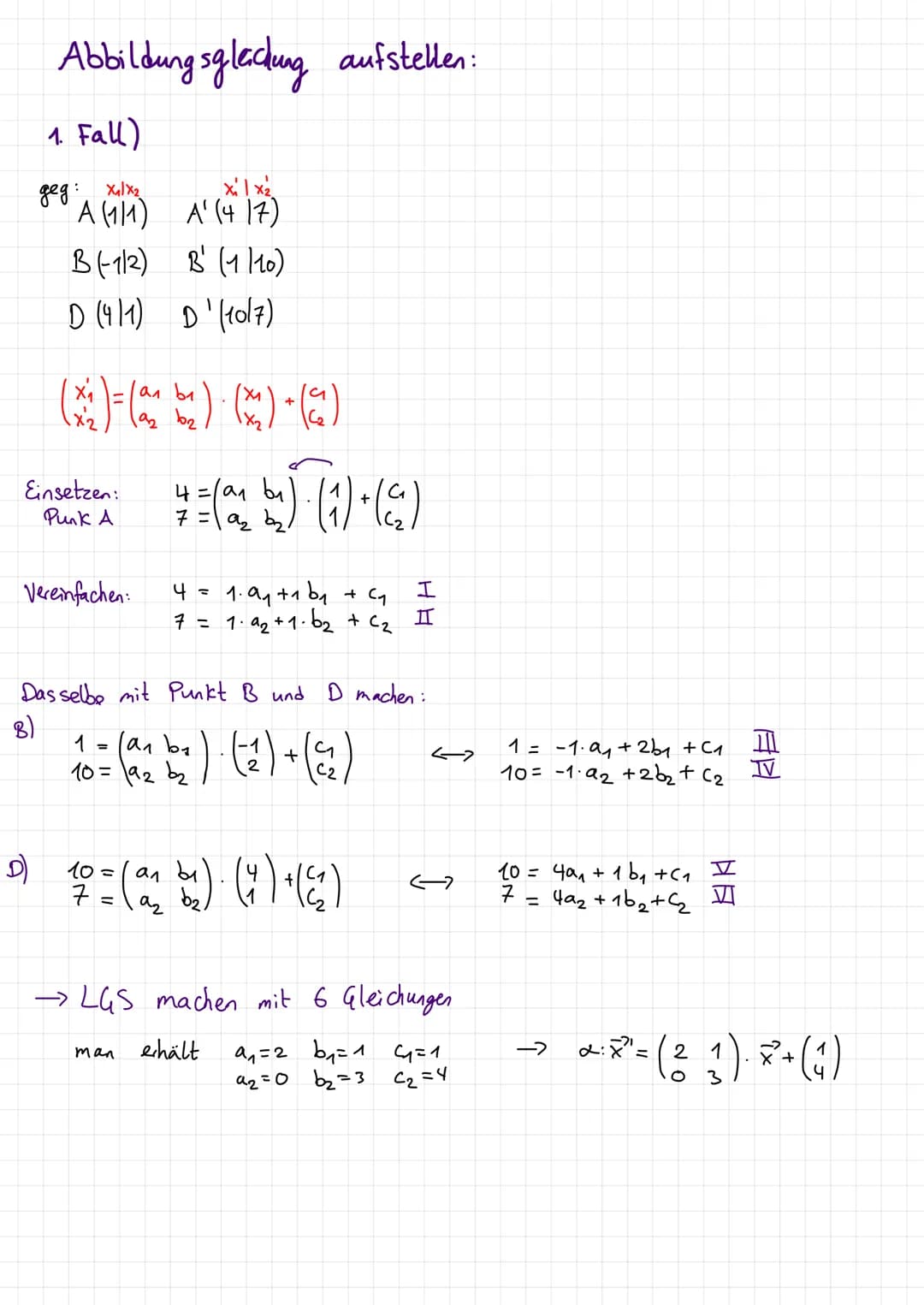 Matrixen
Matrixen Schreibweise:
2.B
1313
2032
0-222
Rechnen mit Matrixen:
2.B
A x² = 6²
addieren/Substrahieren.
1 2
03
2.B
12
+
4 1
30
4 1
3