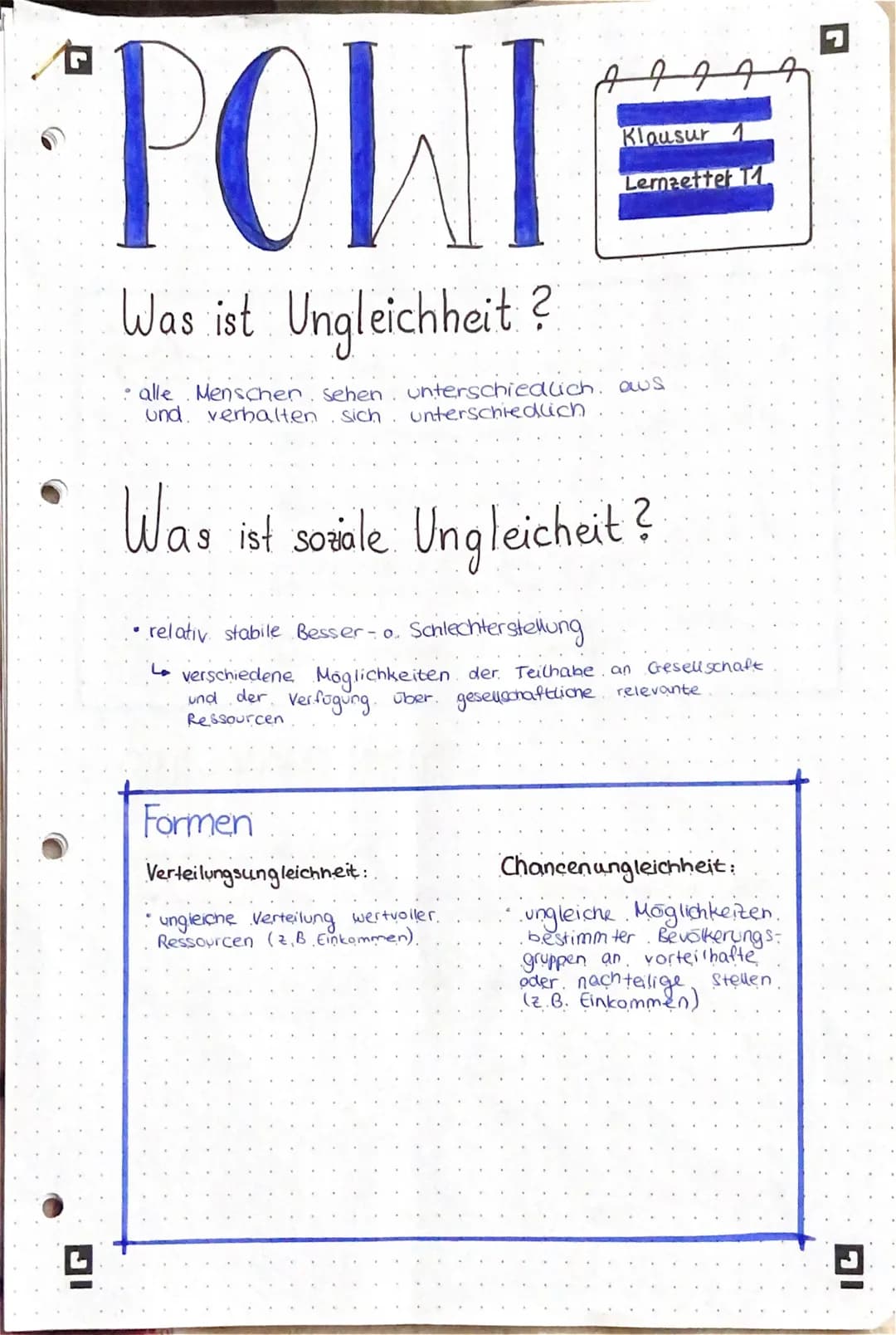"POWI
Was ist Ungleichheit?
• alle Menschen sehen unterschiedlich, aus
und verhalten sich unterschiedlich
Was ist soziale Ungleicheit?
Forme