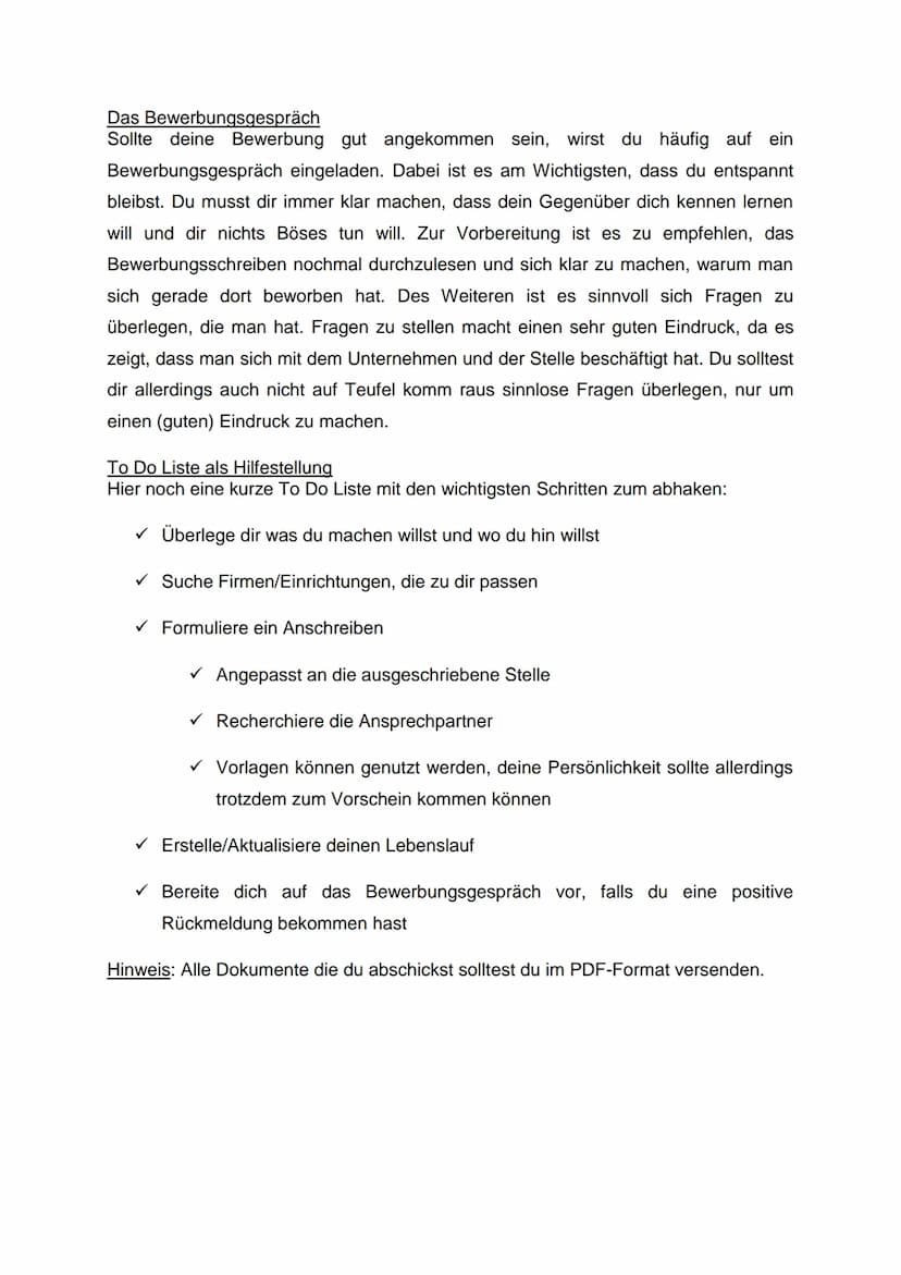 Ausarbeitung Bewerbung auf einen Praktikumsplatz
Bevor es losgeht
Als Erstes musst du dir klar machen, was du überhaupt willst. Machst du ei
