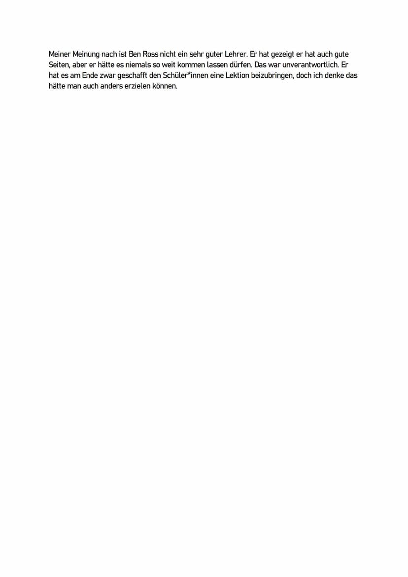 Charakterisierung
Ben Ross
Das Buch,"die Welle", verfasst von Morton Rhue welches 1984 erschienen ist, handelt von einem
Unterrichtsexperime