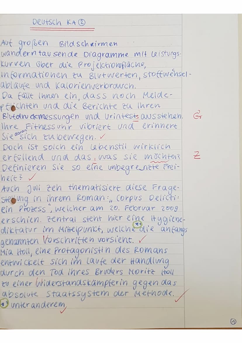 Deutsch KA 2
Auf großen Bildschirmen
wandern tausende Diagramme mit leistungs.
kurven über die Projektionsfläche,
informationen zu Blutwerte