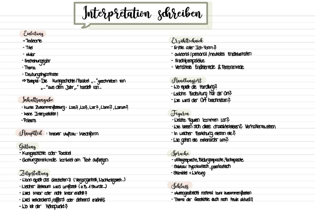 Interpretation Kurzgeschichte/Parabel