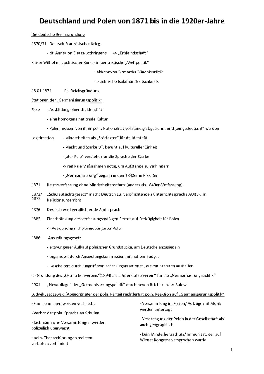Der Nichtangriffspakt mit Polen 1934 und deutsch-polnische Beziehungen vor 1939