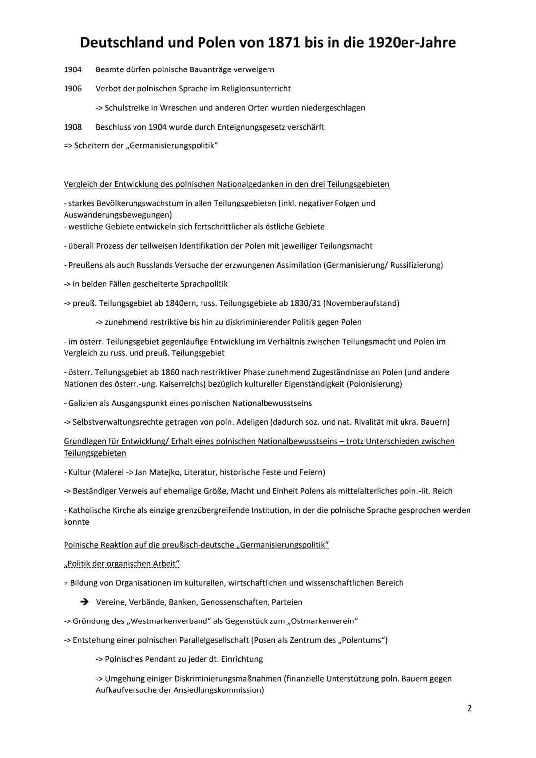 Deutschland und Polen von 1871 bis in die 1920er-Jahre
Die deutsche Reichsgründung
1870/71- Deutsch-Französischer Krieg
- dt. Annexion Elsas