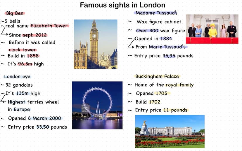 Basic informations about
London
2000 years
old
32 districts
In England
Language
English
Population
9milli.
Britains capital
Area 1572km²
Has