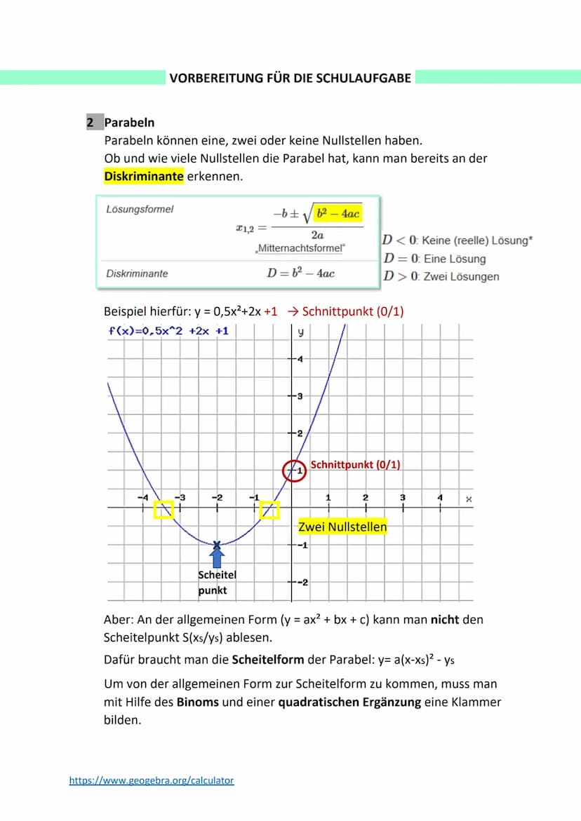BASICS
1. Geraden
Allgemeine Formel: y = m . x + t
Ay
Dabei gilt: m ist die Steigung (A) und +t bzw -t ist der Schnittpunkt
mit der y-Achse.