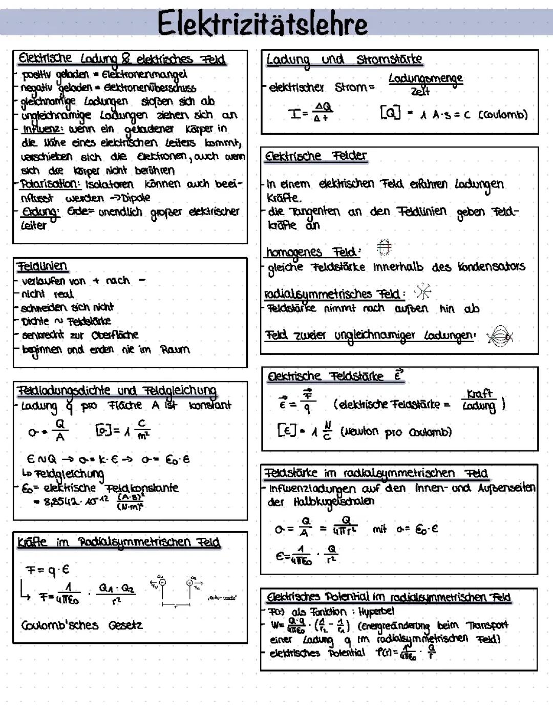 Physik LK Elektrizitätslehre 