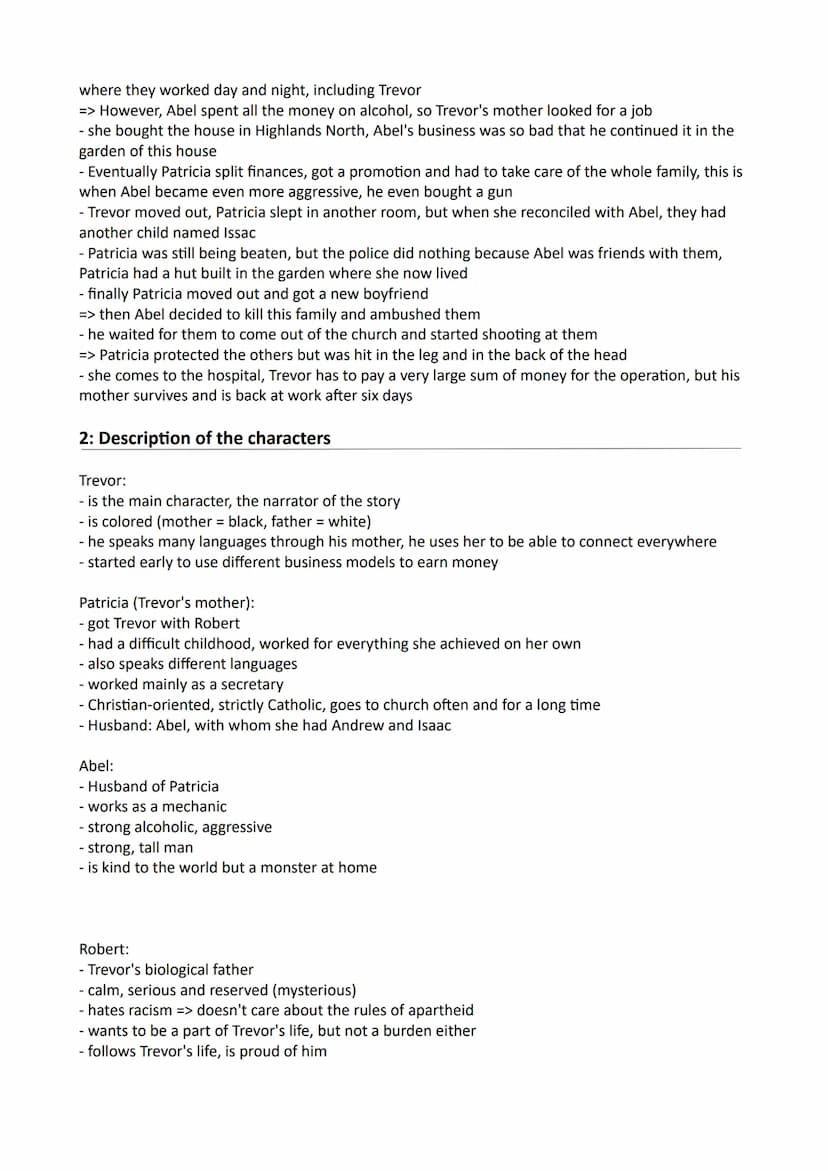 Born a crime Summary
Topics:
1. Summary
1.: Keyword-like summary of the book "Born a crime"
2.: Description of the characters
3.: Background