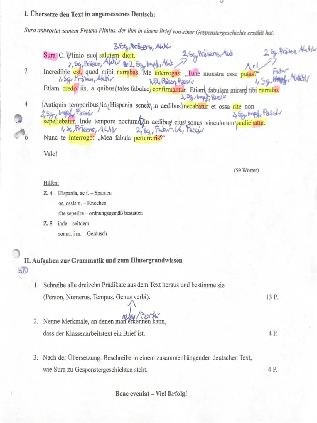 Textanalyse: Der Brief von Aura an Plinius