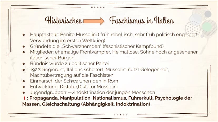 Mario und der Zauberer
-Thomas Mann
(Wiederholung) Inhaltsverzeichnis
Biografie Thomas Mann
Allgemeine Informationen
Historisches
➤ Faschism