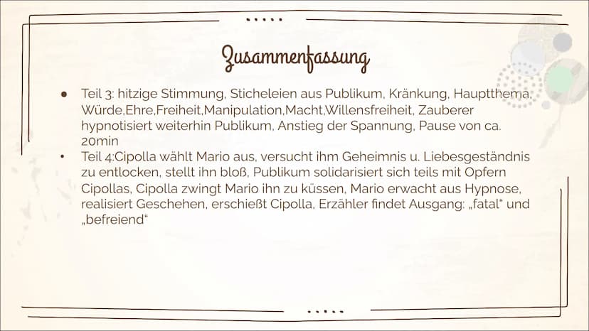 Mario und der Zauberer
-Thomas Mann
(Wiederholung) Inhaltsverzeichnis
Biografie Thomas Mann
Allgemeine Informationen
Historisches
➤ Faschism