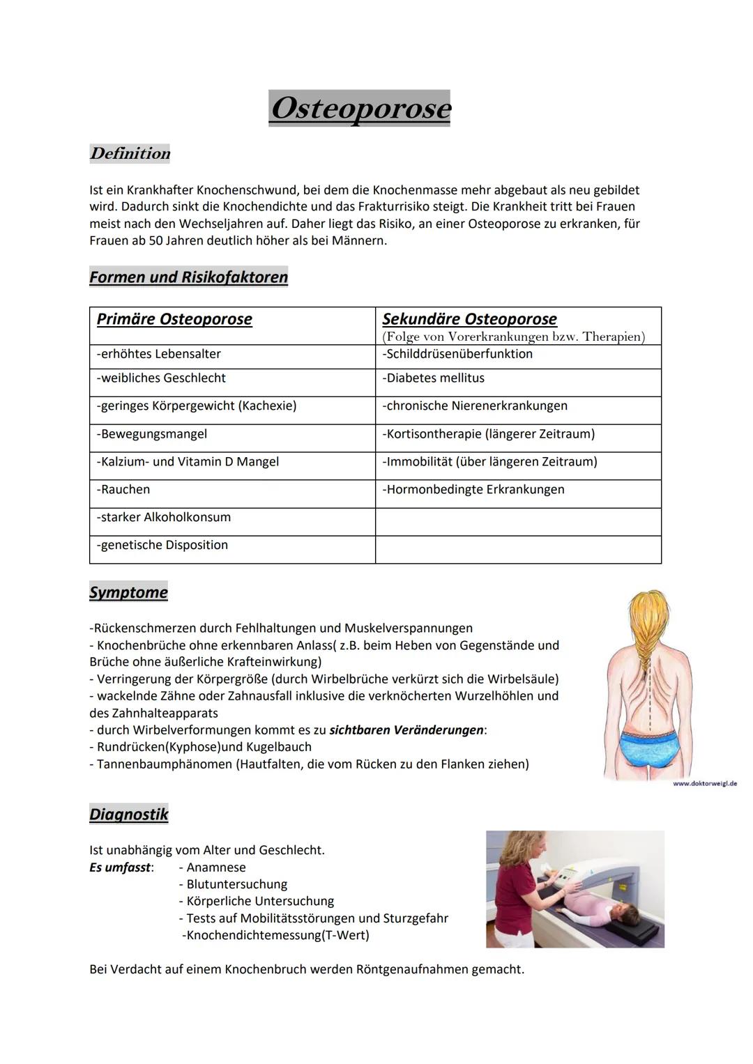 # Osteoporose

Definition

Ist ein Krankhafter Knochenschwund, bei dem die Knochenmasse mehr abgebaut als neu gebildet
wird. Dadurch sinkt d
