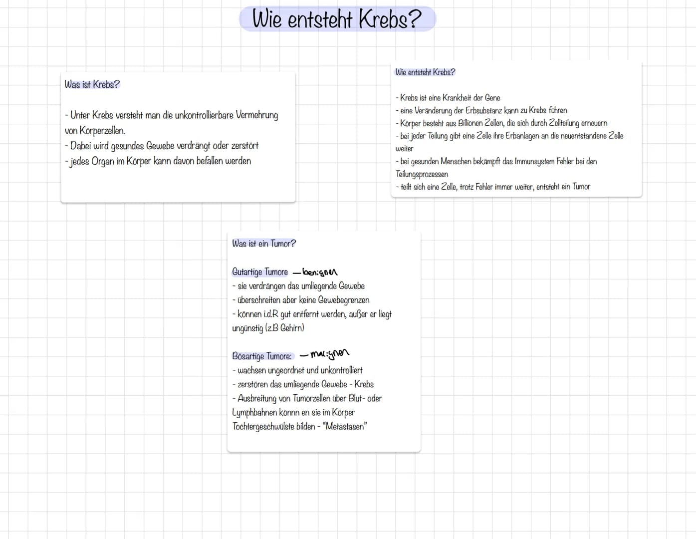 Was ist Krebs?
Wie entsteht Krebs?
- Unter Krebs versteht man die unkontrollierbare Vermehrung
von Körperzellen.
- Dabei wird gesundes Geweb