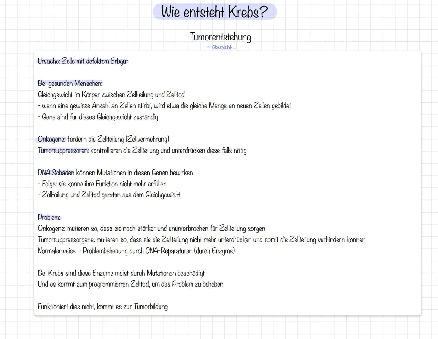 Was ist Krebs?
Wie entsteht Krebs?
- Unter Krebs versteht man die unkontrollierbare Vermehrung
von Körperzellen.
- Dabei wird gesundes Geweb