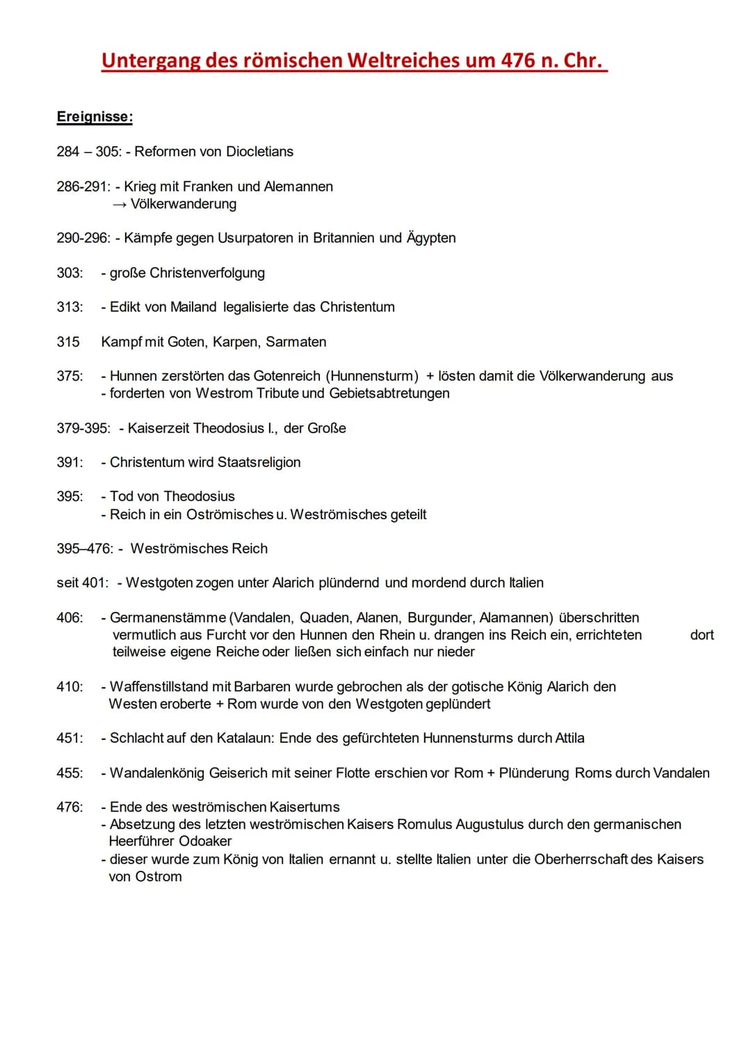 Ereignisse:
284-305: Reformen von Diocletians
286-291: Krieg mit Franken und Alemannen
Völkerwanderung
290-296: - Kämpfe gegen Usurpatoren i