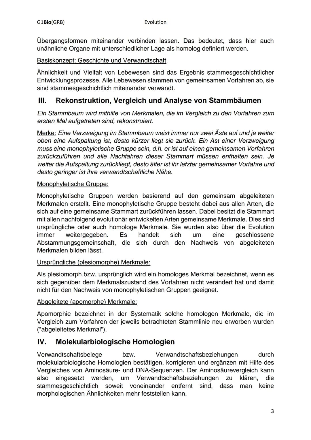 G1Bio(GRB)
Evolution
► Rekonstruktion der stammesgeschichtlichen Abläufe der Organismen
I. Systematik: hierarchisches System (Rskofga)
Ziel 