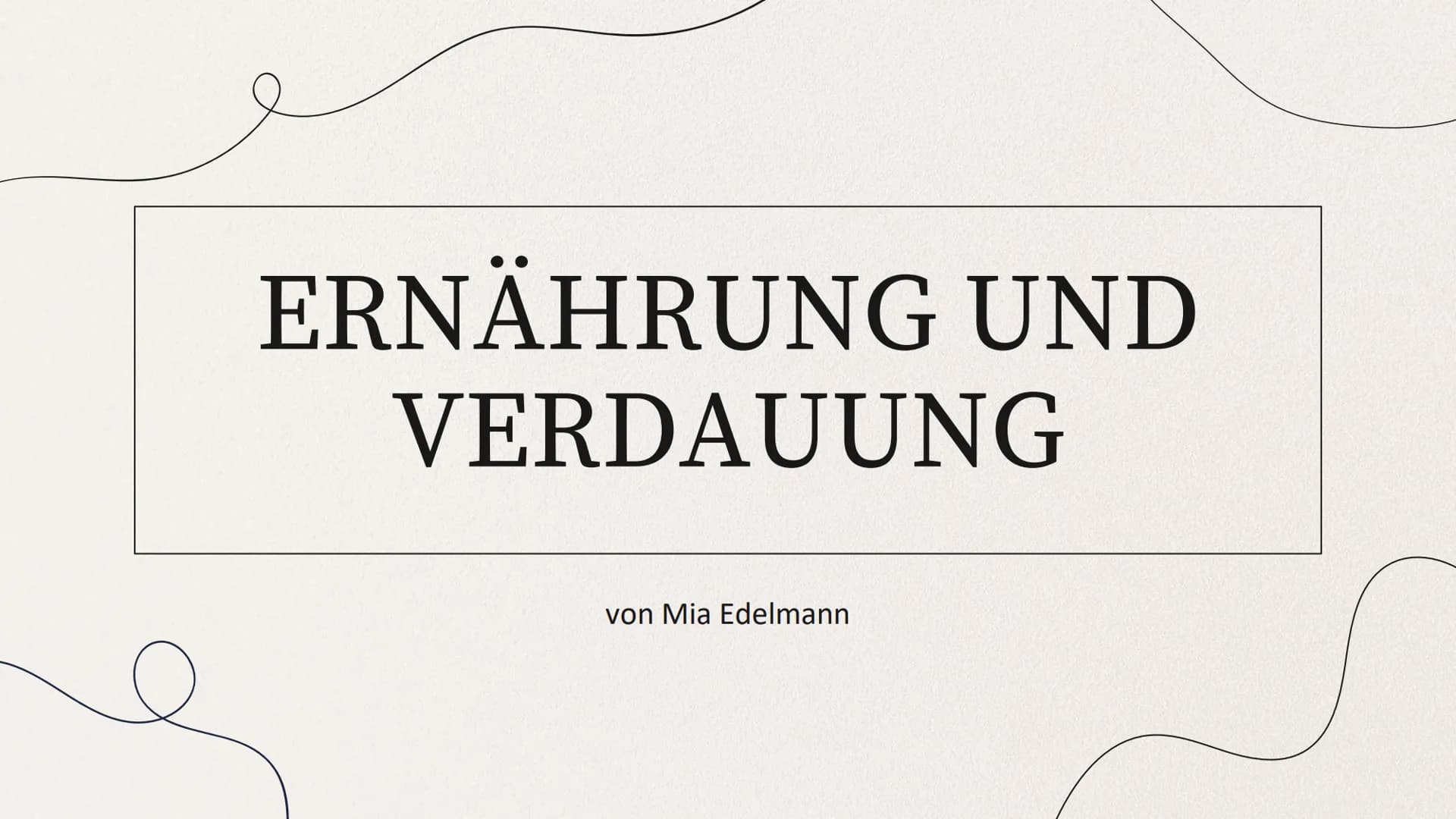 ERNÄHRUNG UND
VERDAUUNG
von Mia Edelmann GLIEDERUNG
1. Organische Stoffe
2. Verdauung des Menschens
2.1 Bau des Verdauungskanals
2.2 Wirkung
